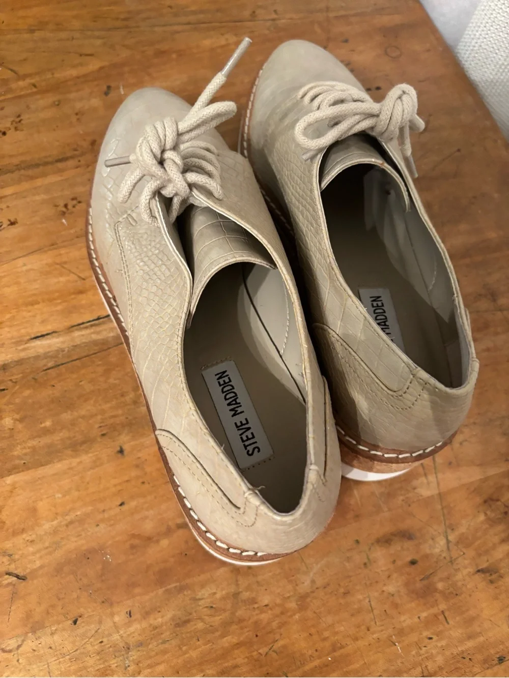 Steve Madden Women's Taupe Platform Oxford Shoes